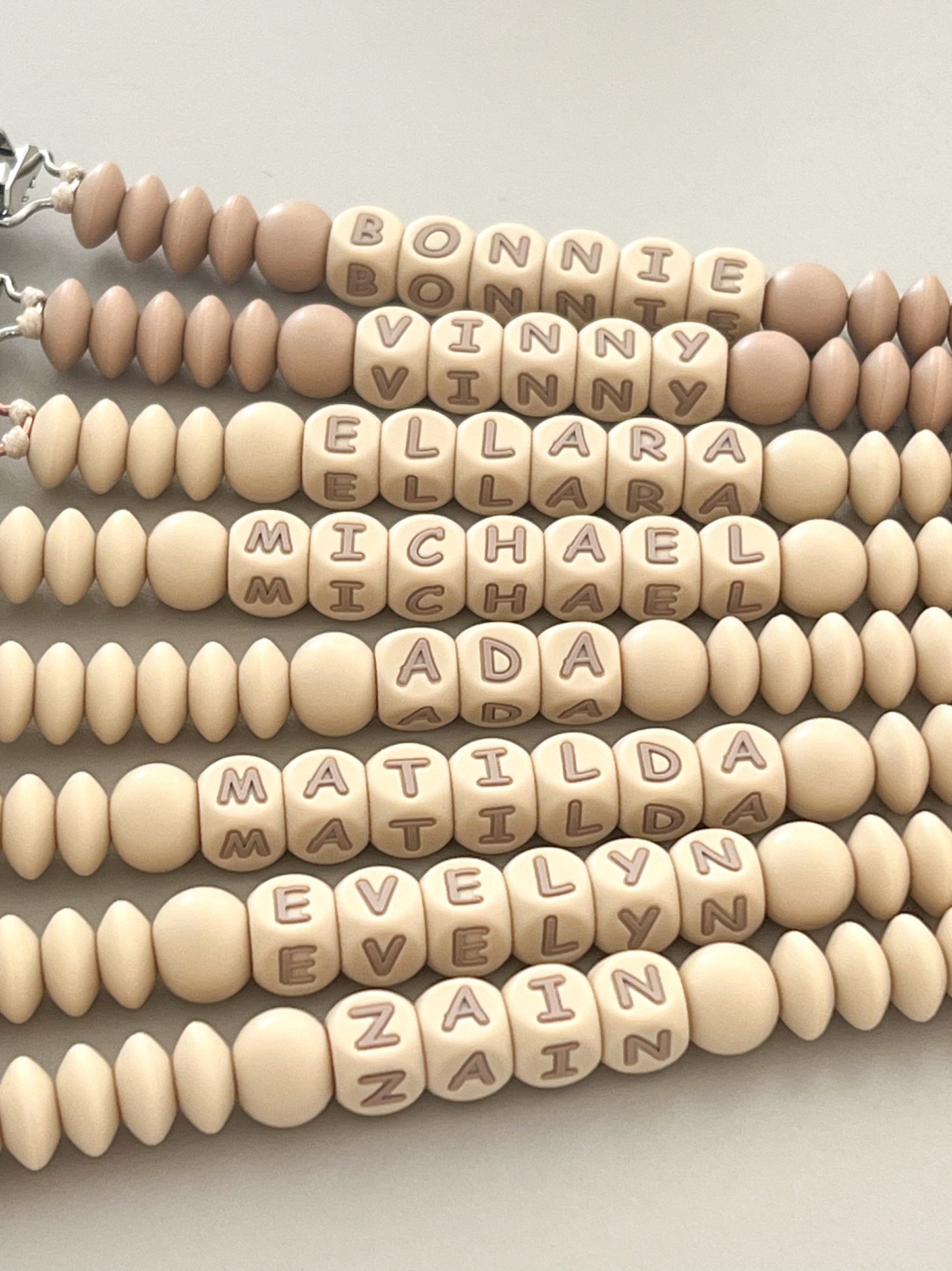 Neutral Personalised Dummy Soother Clip