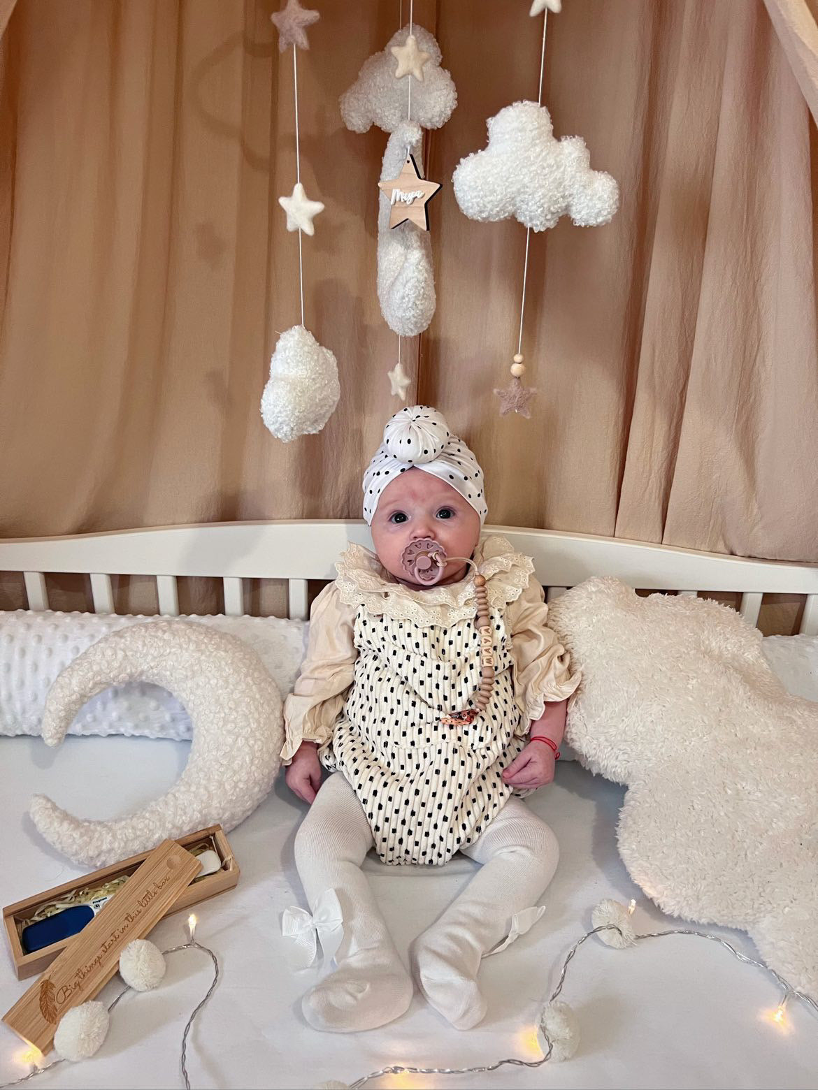 Neutral Personalised Dummy Soother Clip