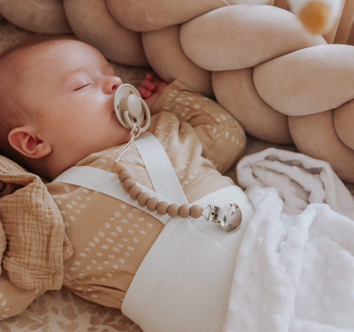 Neutral Personalised Dummy Soother Clip