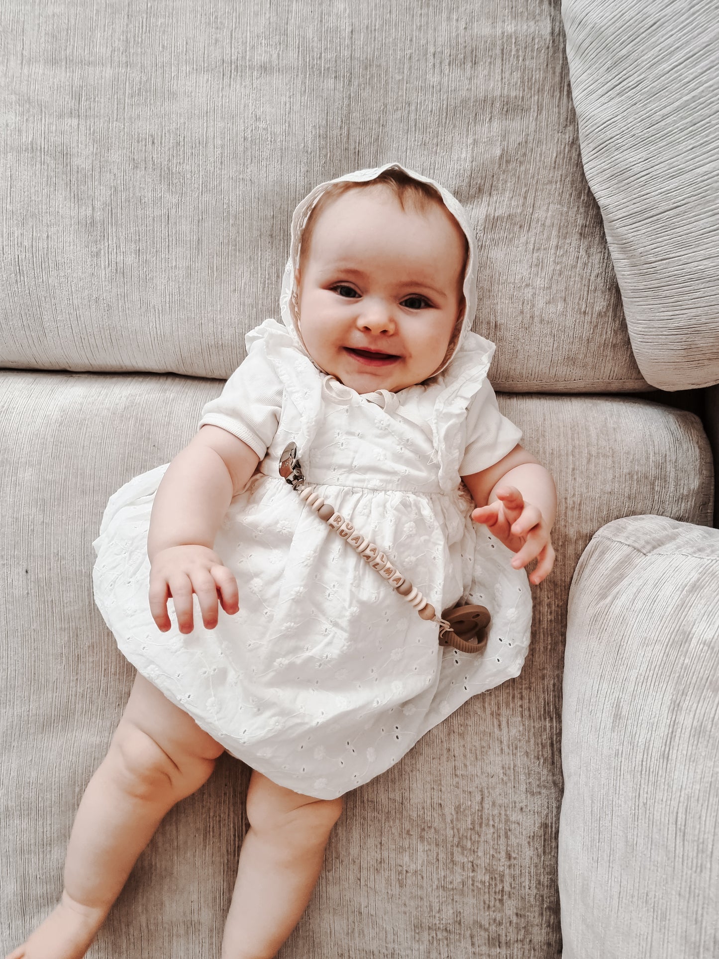 Neutral Personalised Dummy Soother Clip