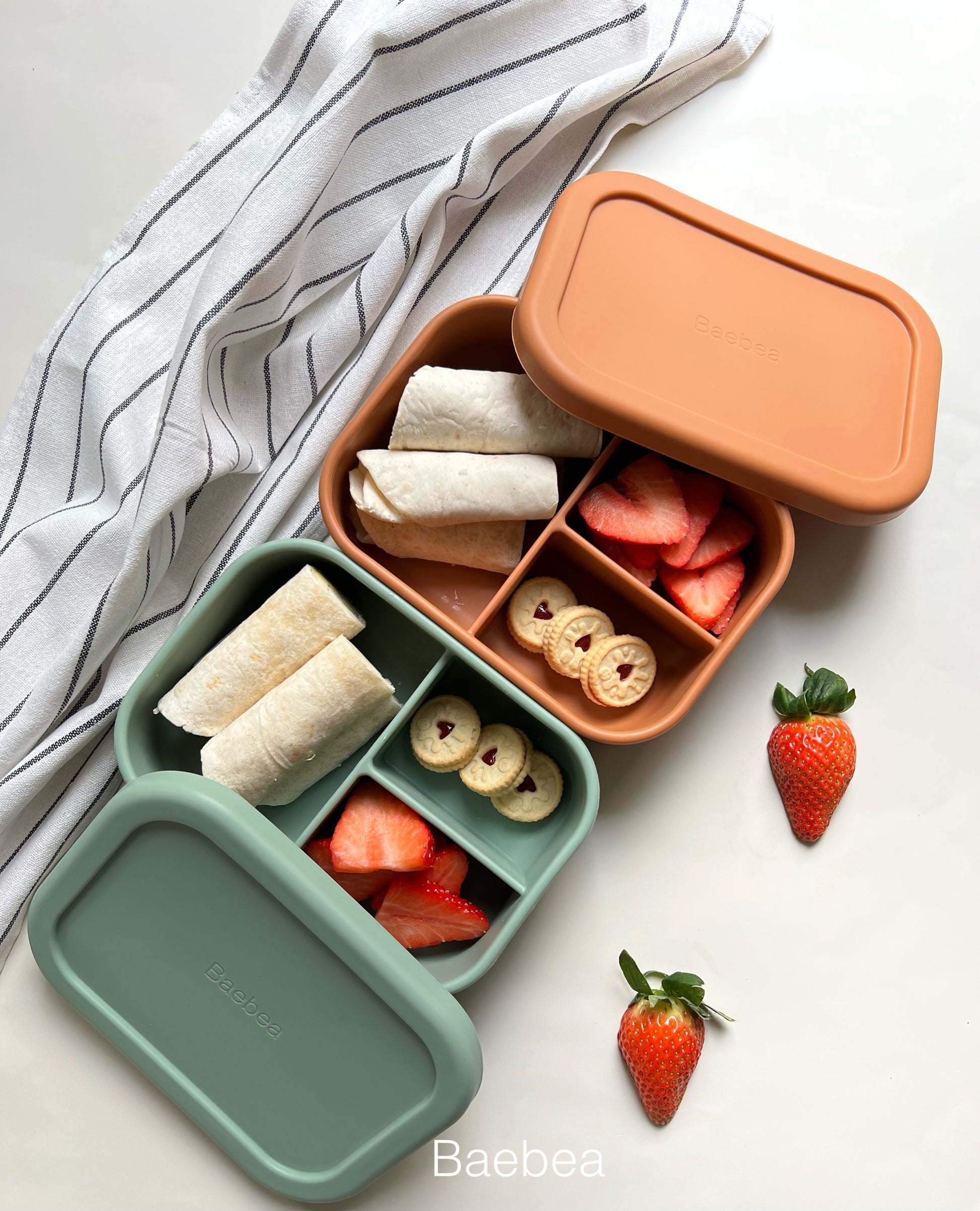 3 COMPARTMENT SILICONE BENTO LUNCH BOX - SAGE – ME AND YOU BAMBINO